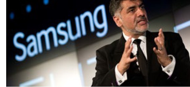 James Caan speaking at a Samsung event