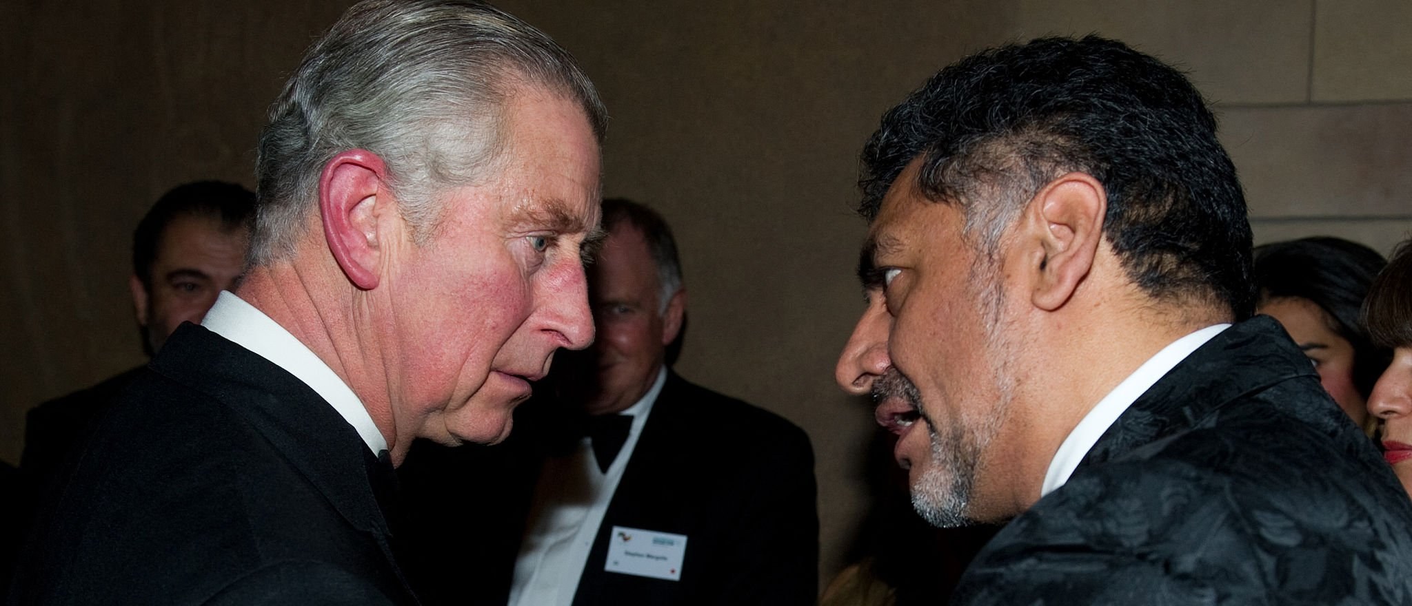 James Caan in conversation with King Charles, then the Prince of Wales